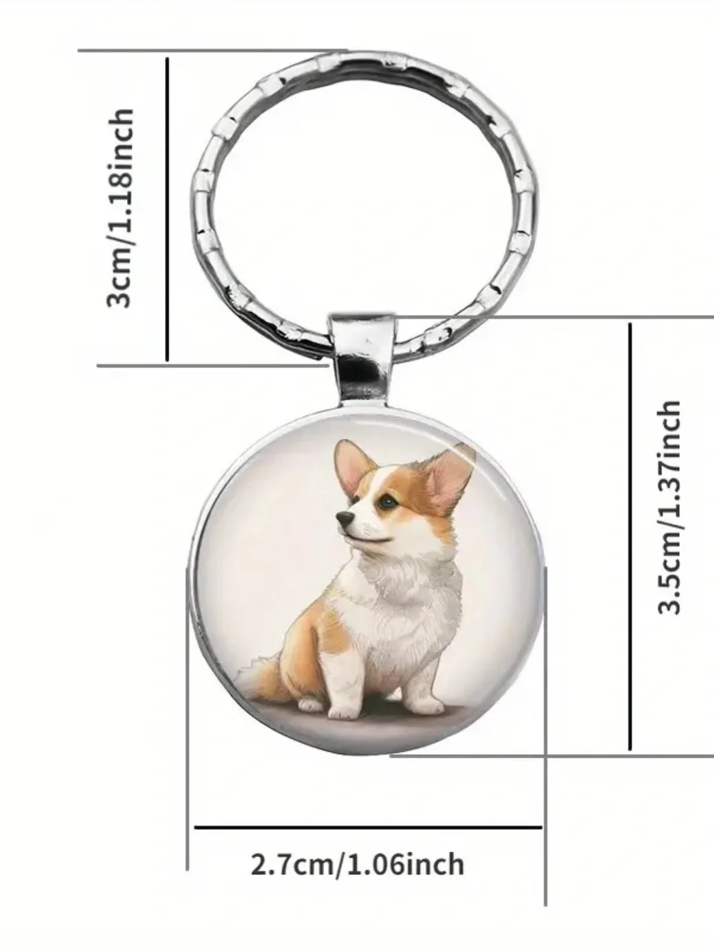 Corgi Stainless Steel Keychain NEW